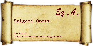 Szigeti Anett névjegykártya